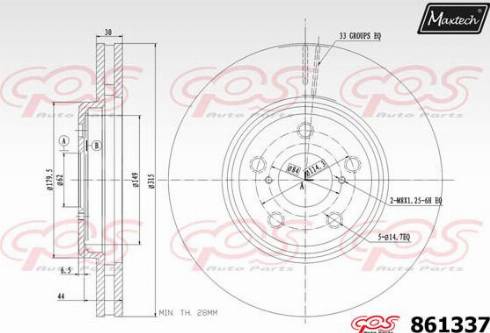 Maxtech 861337.0000 - Спирачен диск vvparts.bg