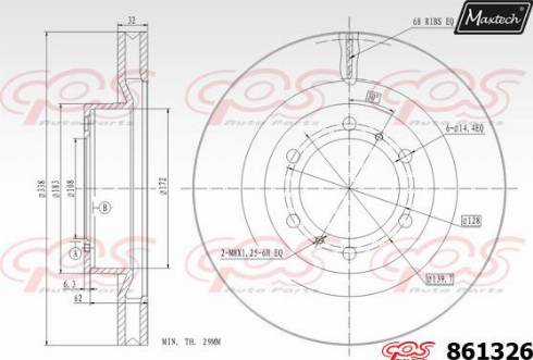 Maxtech 861326.0000 - Спирачен диск vvparts.bg