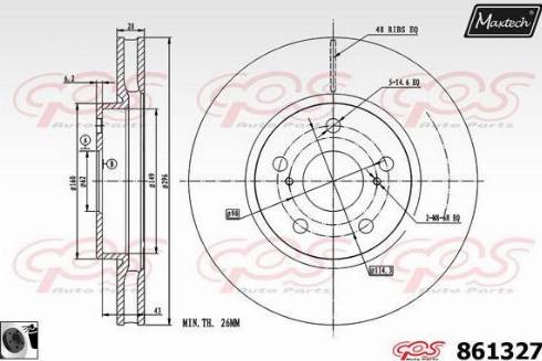 Maxtech 861327.0060 - Спирачен диск vvparts.bg