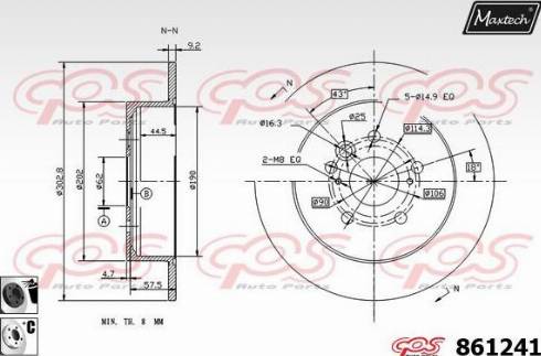 Maxtech 861241.6060 - Спирачен диск vvparts.bg