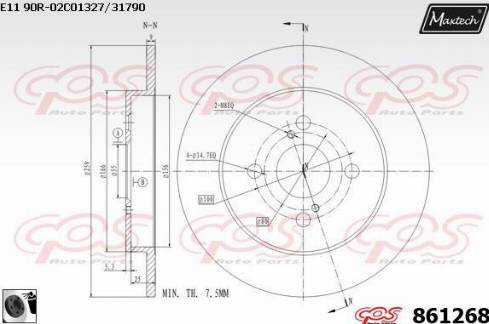 Maxtech 861268.0060 - Спирачен диск vvparts.bg