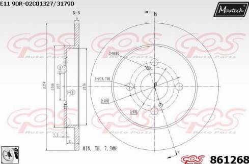 Maxtech 861268.0080 - Спирачен диск vvparts.bg