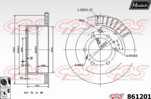 Maxtech 861201.6060 - Спирачен диск vvparts.bg