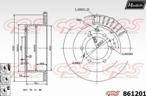 Maxtech 861201.6980 - Спирачен диск vvparts.bg