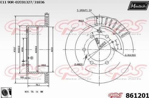 Maxtech 861201.0060 - Спирачен диск vvparts.bg