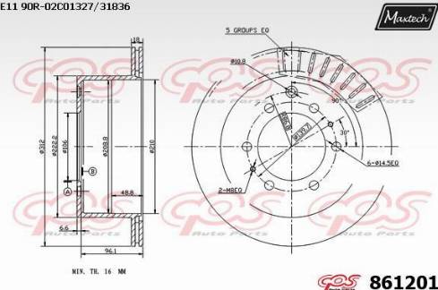 Maxtech 861201.0000 - Спирачен диск vvparts.bg