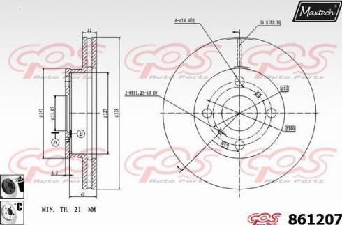 Maxtech 861207.6060 - Спирачен диск vvparts.bg