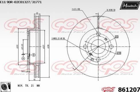 Maxtech 861207.0060 - Спирачен диск vvparts.bg