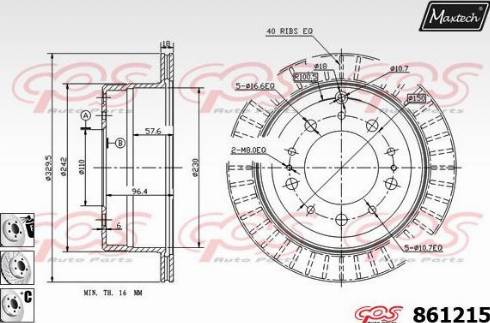 Maxtech 861215.6980 - Спирачен диск vvparts.bg