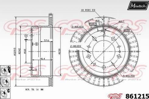 Maxtech 861215.6880 - Спирачен диск vvparts.bg