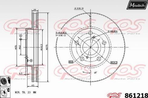 Maxtech 861218.6060 - Спирачен диск vvparts.bg