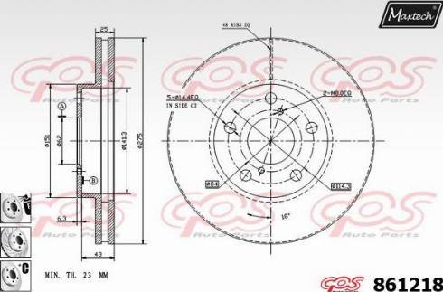 Maxtech 861218.6880 - Спирачен диск vvparts.bg