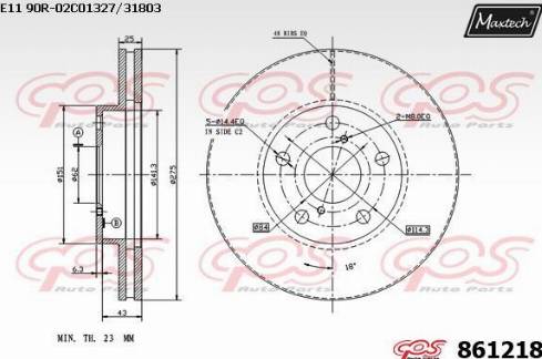 Maxtech 861218.0000 - Спирачен диск vvparts.bg