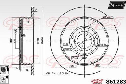 Maxtech 861283.6060 - Спирачен диск vvparts.bg