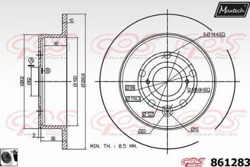 Maxtech 861283.0060 - Спирачен диск vvparts.bg