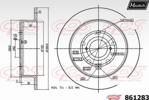 Maxtech 861283.0000 - Спирачен диск vvparts.bg