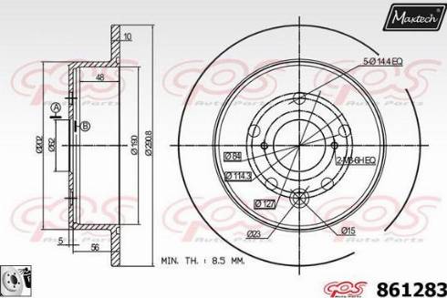 Maxtech 861283.0080 - Спирачен диск vvparts.bg