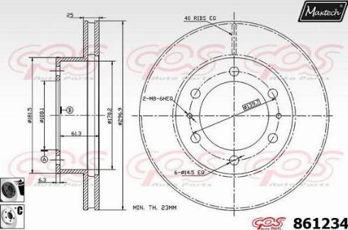 Maxtech 861234.6060 - Спирачен диск vvparts.bg