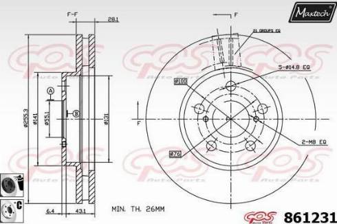 Maxtech 861231.6060 - Спирачен диск vvparts.bg