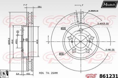 Maxtech 861231.0080 - Спирачен диск vvparts.bg