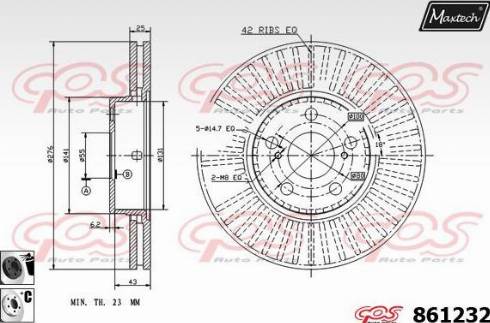 Maxtech 861232.6060 - Спирачен диск vvparts.bg