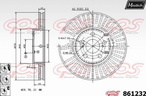 Maxtech 861232.6880 - Спирачен диск vvparts.bg