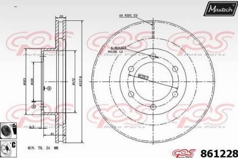 Maxtech 861228.6060 - Спирачен диск vvparts.bg