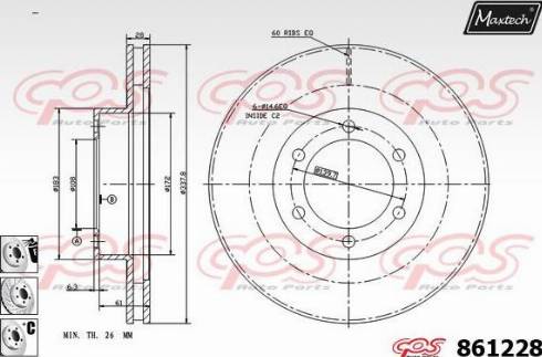 Maxtech 861228.6980 - Спирачен диск vvparts.bg