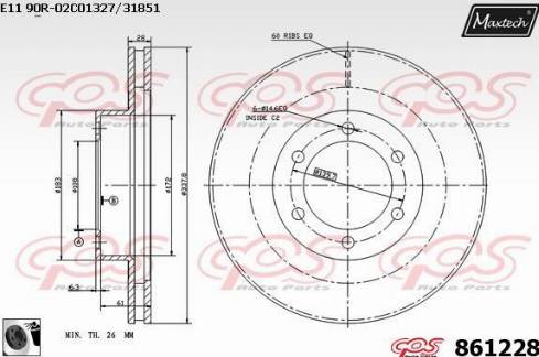 Maxtech 861228.0060 - Спирачен диск vvparts.bg