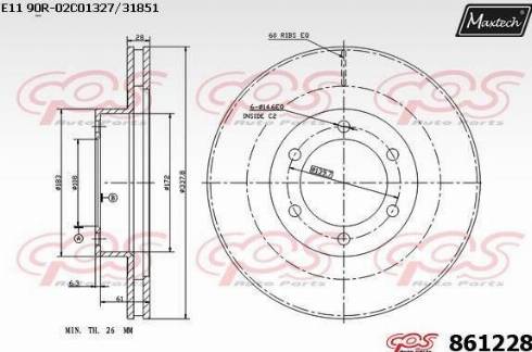 Maxtech 861228.0000 - Спирачен диск vvparts.bg