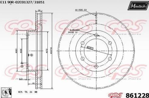 Maxtech 861228.0080 - Спирачен диск vvparts.bg