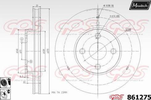 Maxtech 861275.6060 - Спирачен диск vvparts.bg