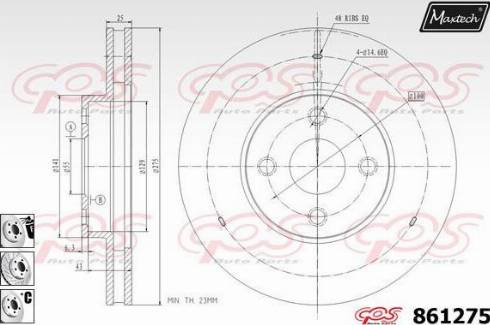 Maxtech 861275.6880 - Спирачен диск vvparts.bg