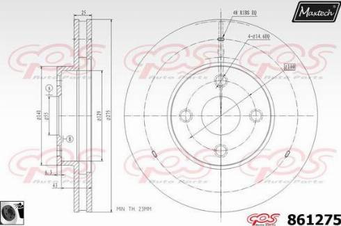 Maxtech 861275.0060 - Спирачен диск vvparts.bg