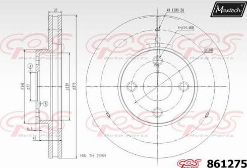 Maxtech 861275.0000 - Спирачен диск vvparts.bg