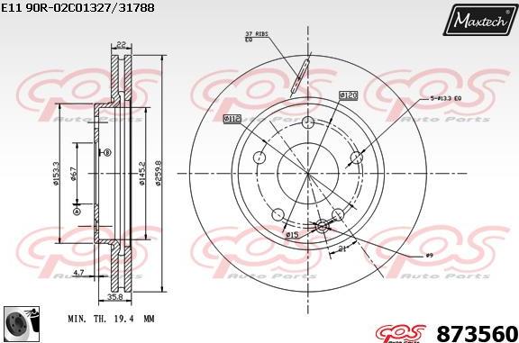 Maxtech 861276 - Спирачен диск vvparts.bg