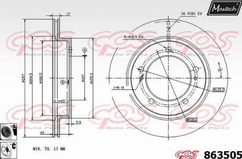 Maxtech 863505.6060 - Спирачен диск vvparts.bg