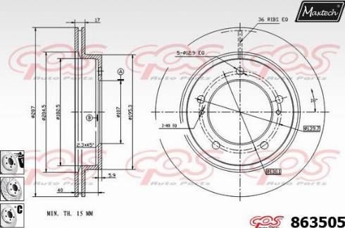 Maxtech 863505.6880 - Спирачен диск vvparts.bg