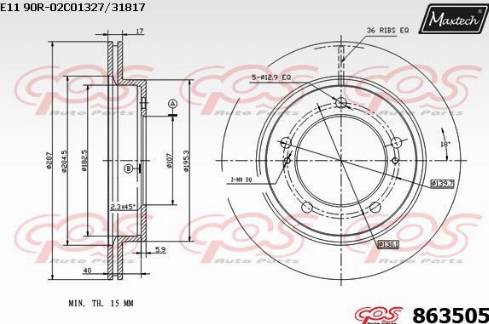 Maxtech 863505.0000 - Спирачен диск vvparts.bg