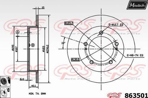 Maxtech 863501.6060 - Спирачен диск vvparts.bg