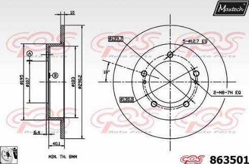 Maxtech 863501.0080 - Спирачен диск vvparts.bg