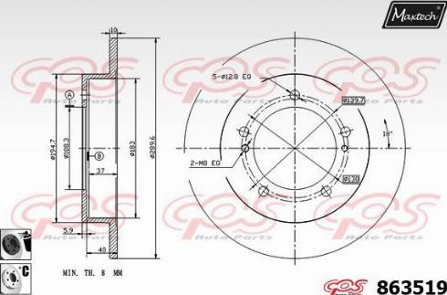 Maxtech 863519.6060 - Спирачен диск vvparts.bg