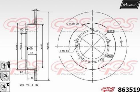 Maxtech 863519.6880 - Спирачен диск vvparts.bg