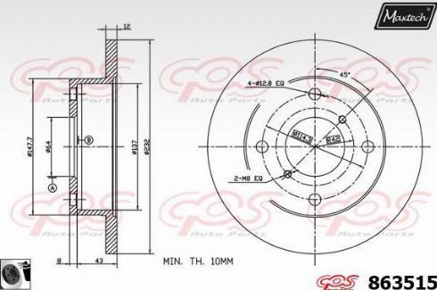 Maxtech 863515.0060 - Спирачен диск vvparts.bg