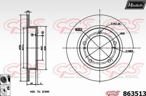 Maxtech 863513.6060 - Спирачен диск vvparts.bg