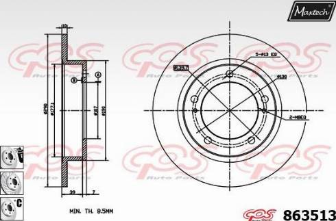 Maxtech 863513.6880 - Спирачен диск vvparts.bg