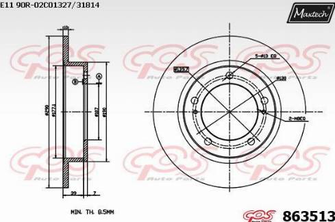 Maxtech 863513.0000 - Спирачен диск vvparts.bg