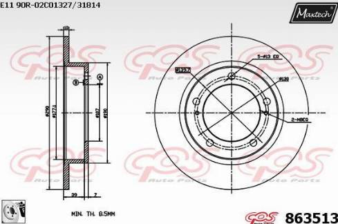 Maxtech 863513.0080 - Спирачен диск vvparts.bg