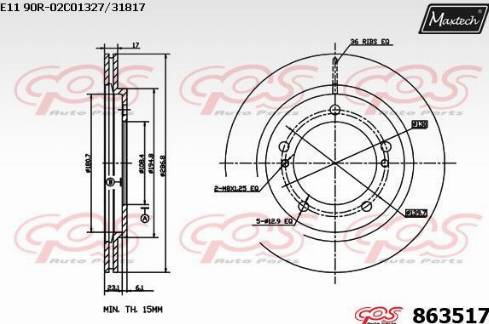 Maxtech 863517.0000 - Спирачен диск vvparts.bg