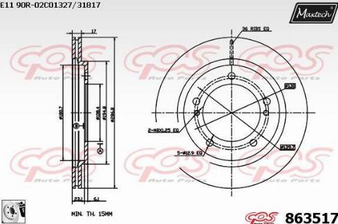 Maxtech 863517.0080 - Спирачен диск vvparts.bg